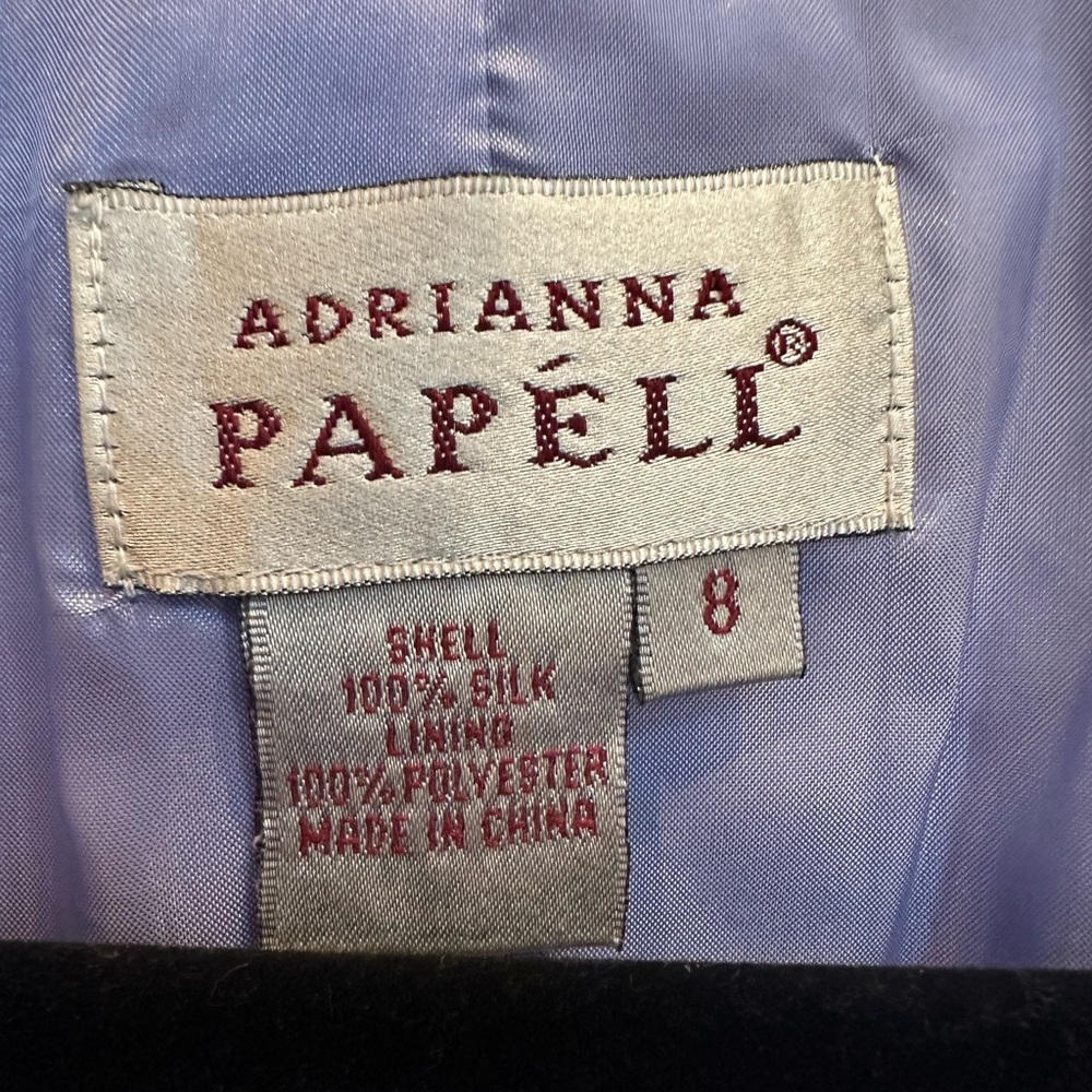 Vintage ADRIANNA PAPELL 100% Silk Jacket Blazer Lavender Lilac Size 8 Medium M - Picture 7 of 9